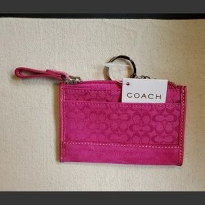 NWT Coach Pink Keychain Card Wallet